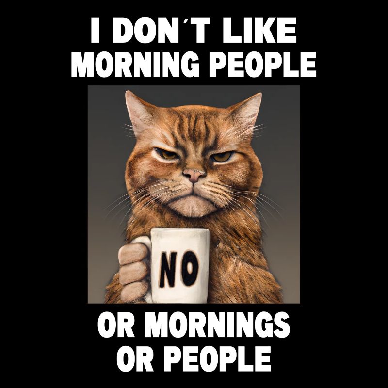 Ne pas aimer les gens du matin Grumpy Funny Cat