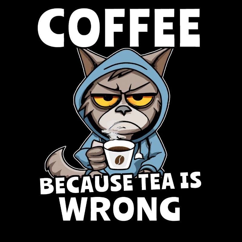 Coffee Drinking Cat Tea