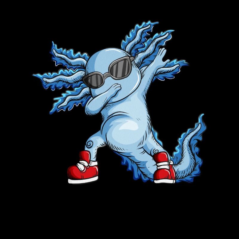 Axolotl avec chaussures de danse rouges Lunettes de soleil Dabbing