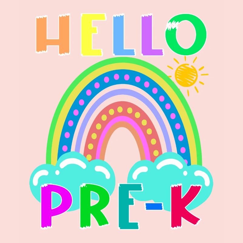 Hallo PRE-K Boho Rainbow Team Vibes Back To School