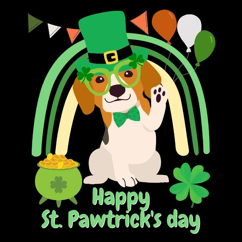 Fun beagle dog st patrick's day irish green paddy