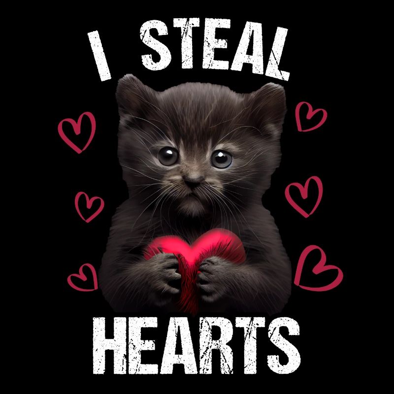 Je vole des cœurs chat