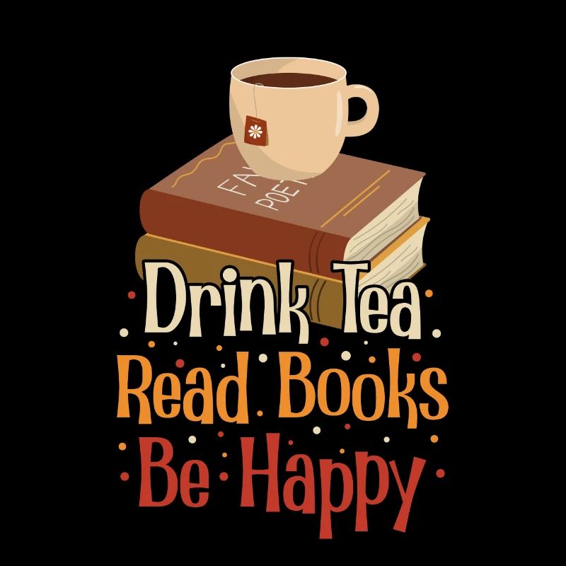 Tee Trinken Bücher Lesen Glücklich Sein