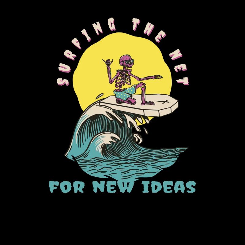 Surfing The Net For New Ideas Funny Retro Surfer