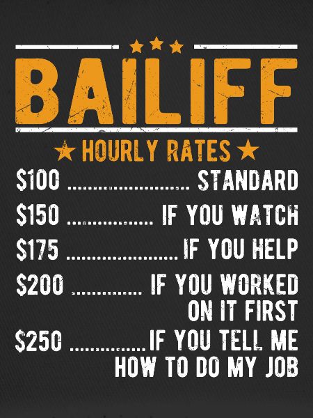 Bailiff Hourly wage