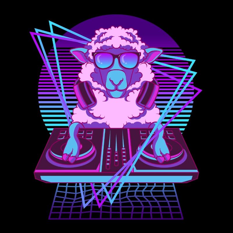 Vaporwave Pecora DJ Scrivania Pecore