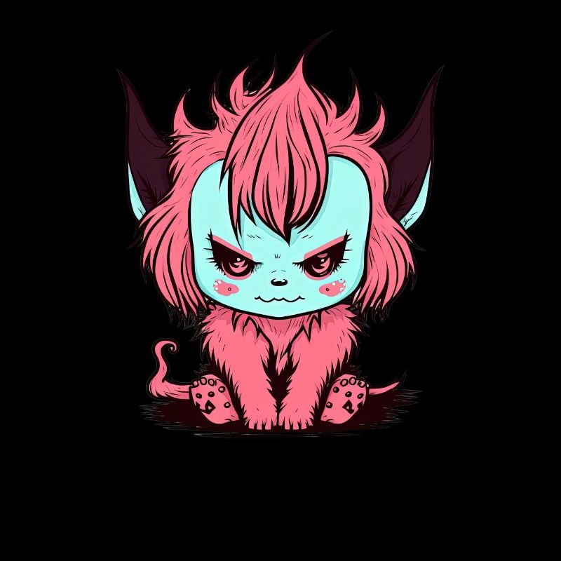 Niedliche Dämon Katze - Chibi Anime Katze Teufel