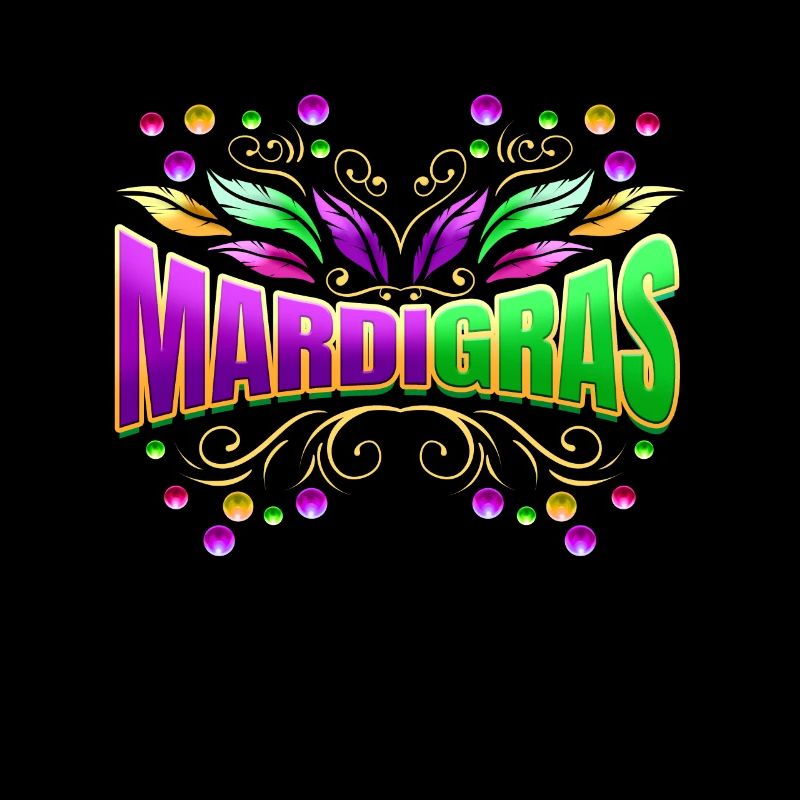 Lettering With Beads And Feathers For Mardi Gras