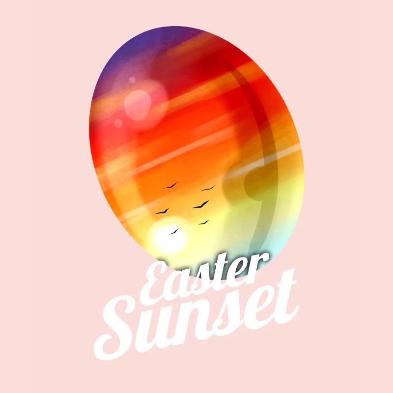 Easter Sunset Painted Easter Egg For Egg Hunt On