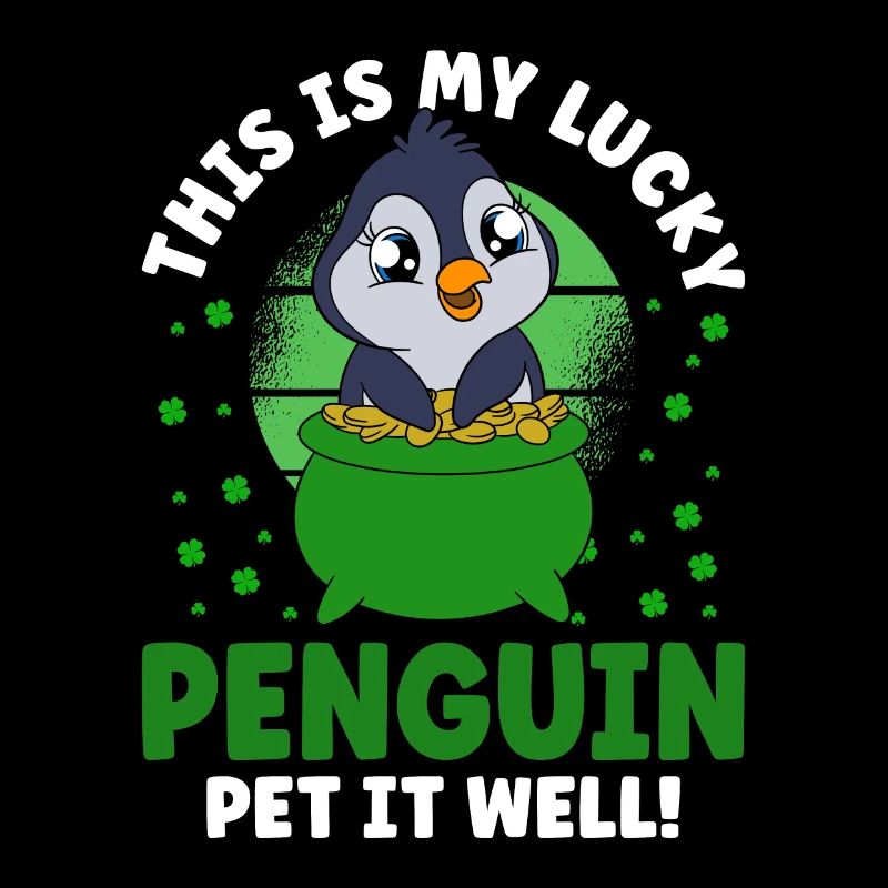 Manchot mignon Trèfle Saint-Patrick Pingouin