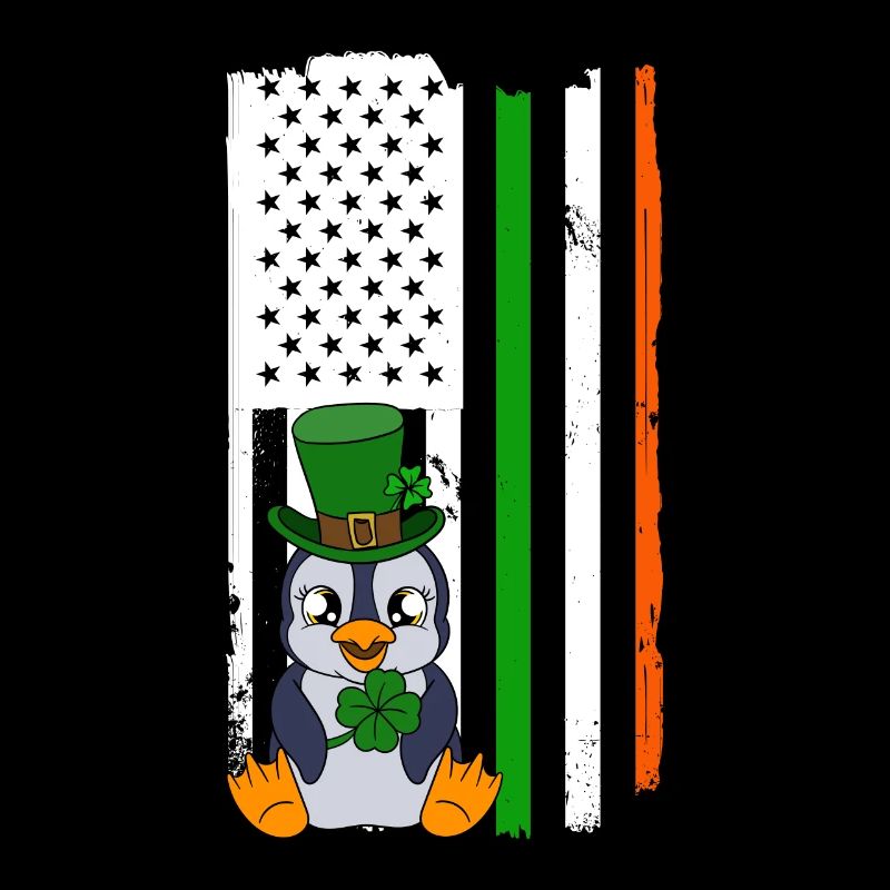 Manchot mignon Trèfle Saint-Patrick Pingouin
