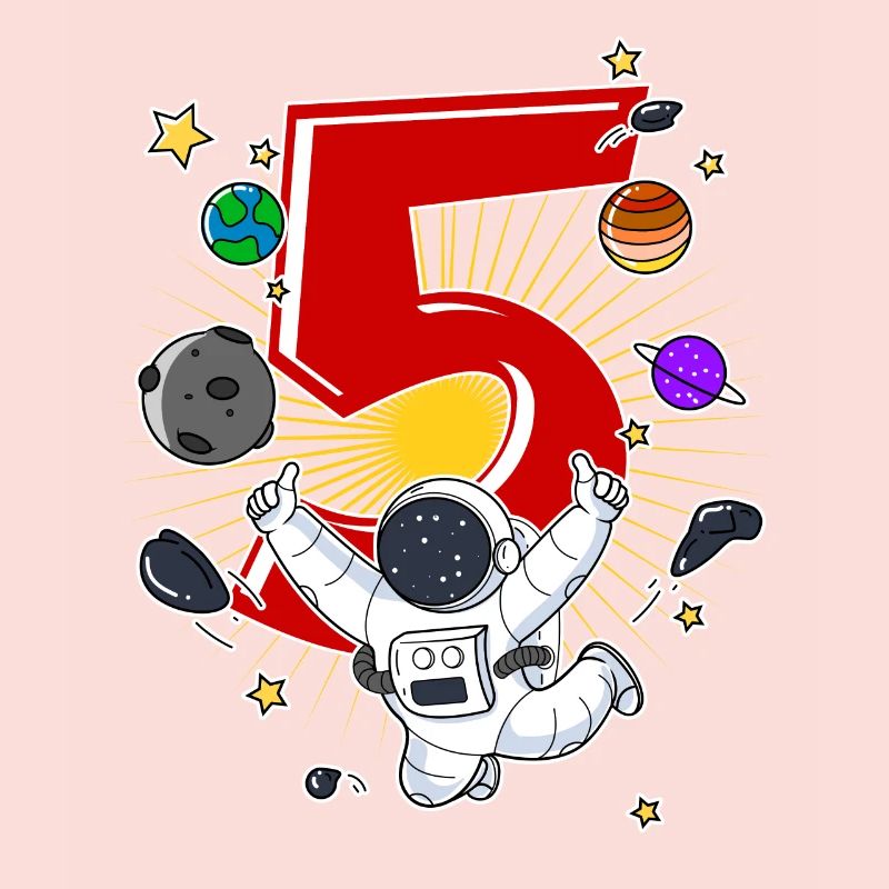 Astronaute 5 ans Space Rocket 5e anniversaire