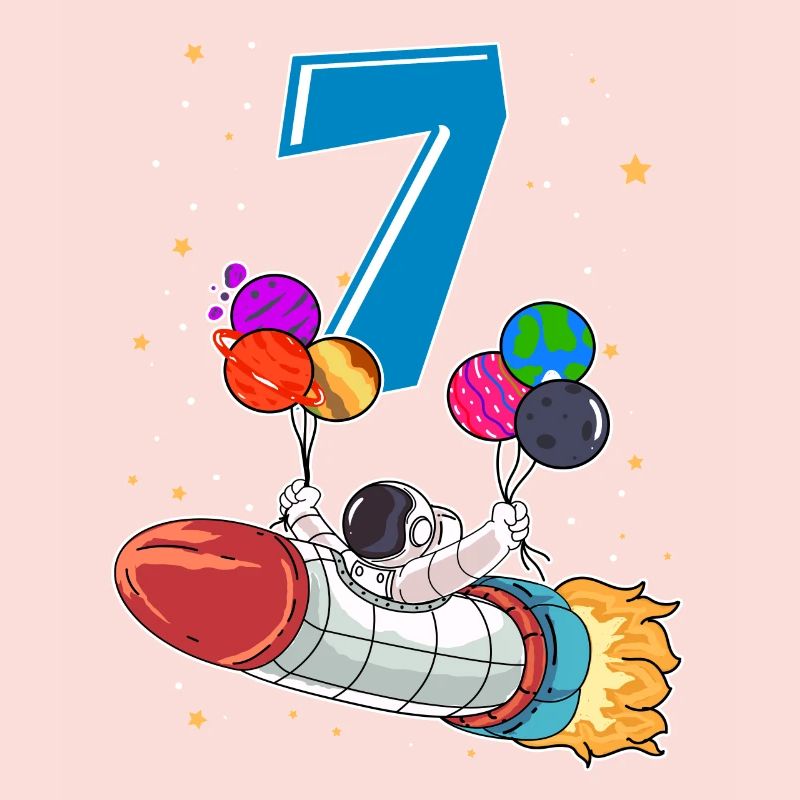 Astronaute 7 ans Space Rocket 7e anniversaire