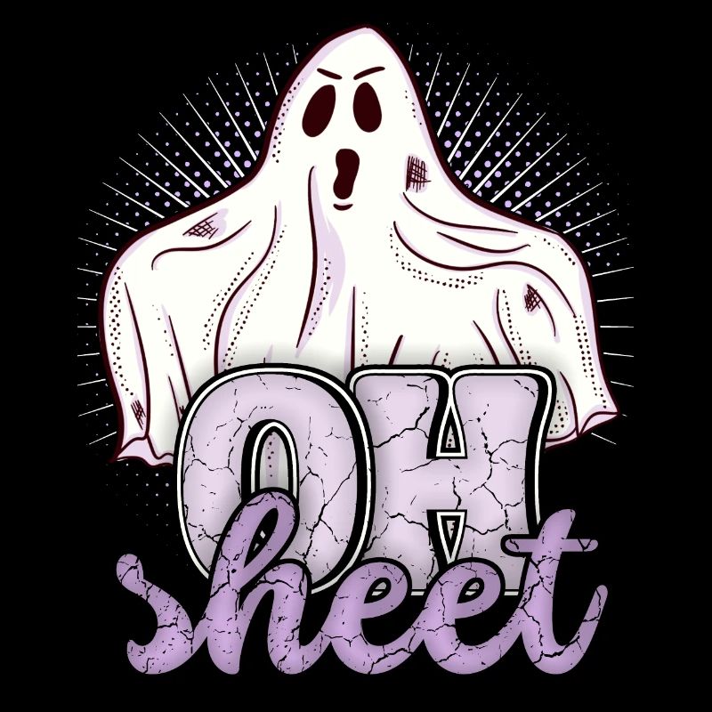 Drôle de fantôme de boo, drap de lit, oh-drap, jeu de mots