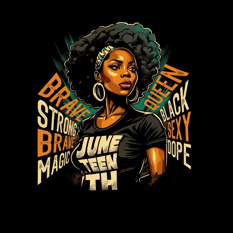 Juneteenth BLM Schwarz Stolz Frau Stark Schwarze