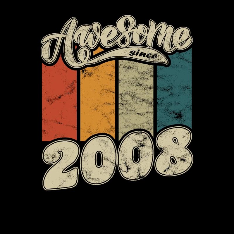 2008 Geburtstag Awesome since Retro