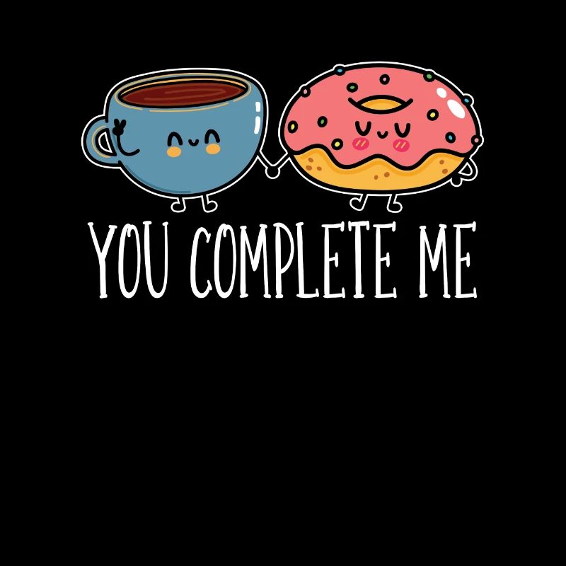 Coffee & Doughnuts You Complete Me Coffee Bean