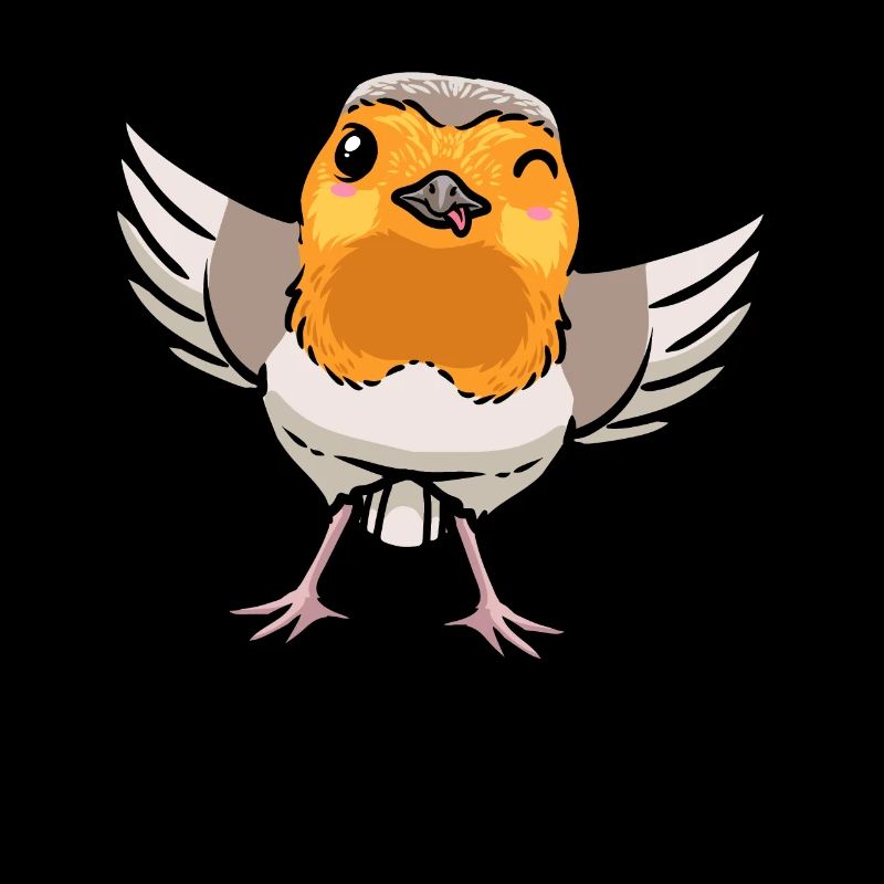 Robin Bird Kawaii Emoticon