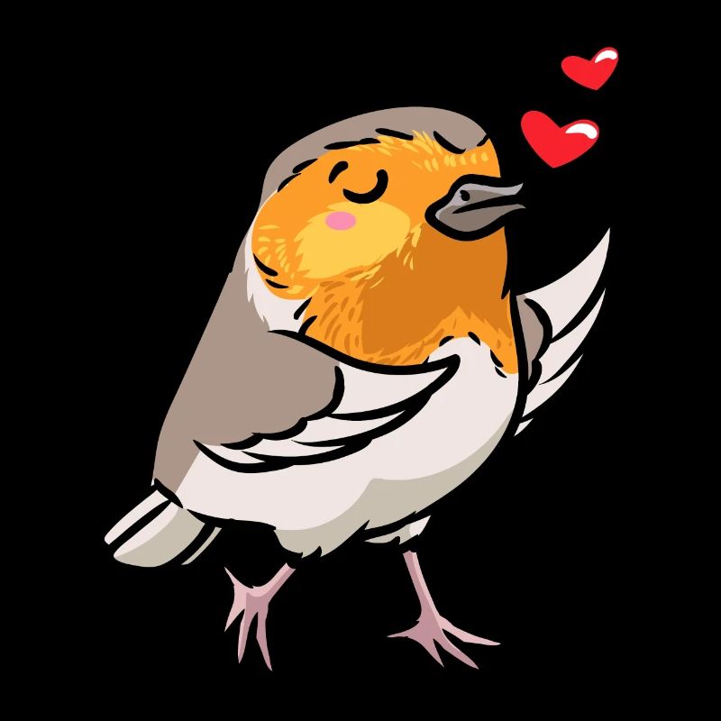 Robin Bird Kawaii Emoticon