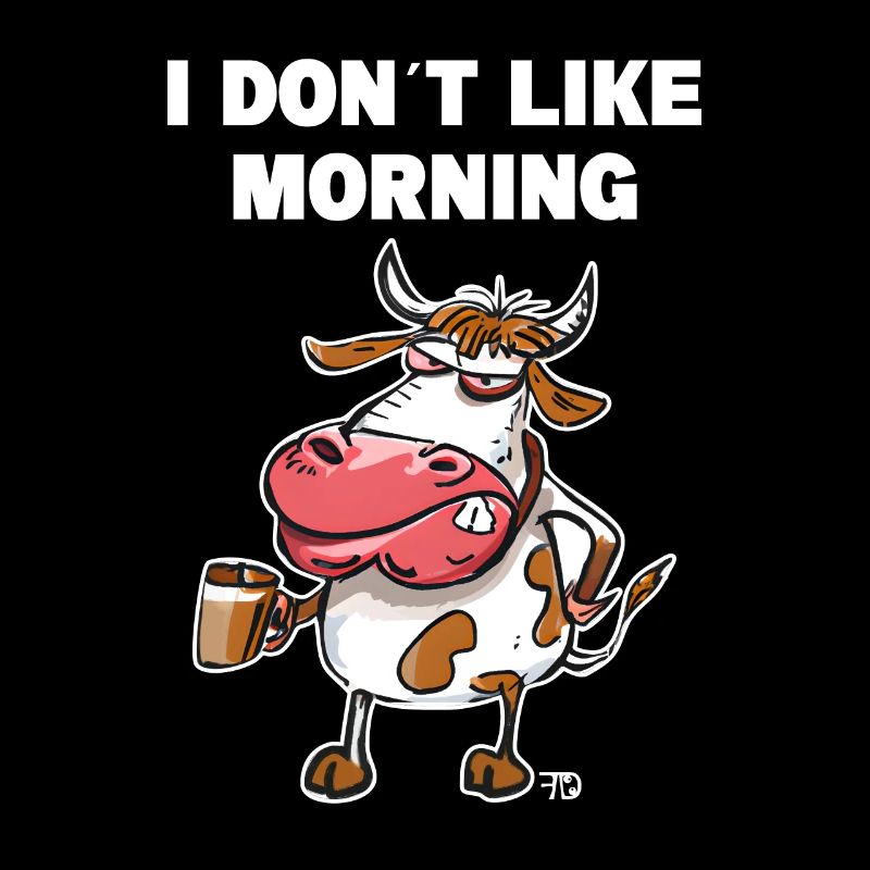 Dont like morning Grumpy Funny Cow