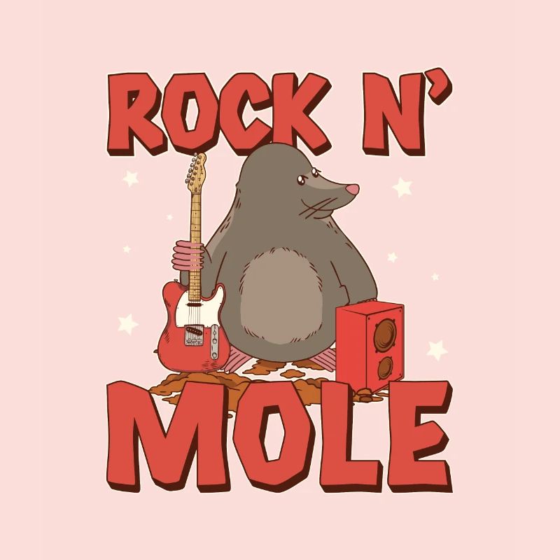 Funny Mole Rat Rock N' Mole For Mole Puns Lover