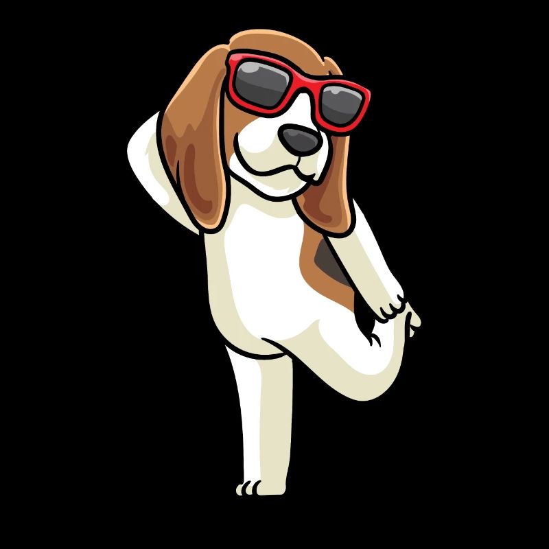 Chien Beagle dansant avec des lunettes de soleil