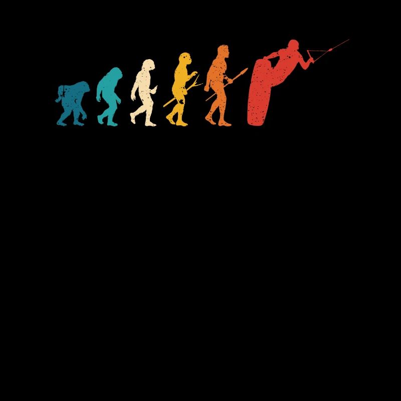 Retro Wakeboard Evolution des Menschen Wakeboarder