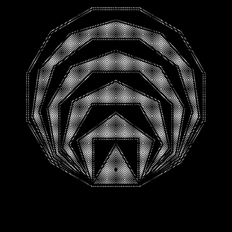 Nested Square Polygons Geometric Art White