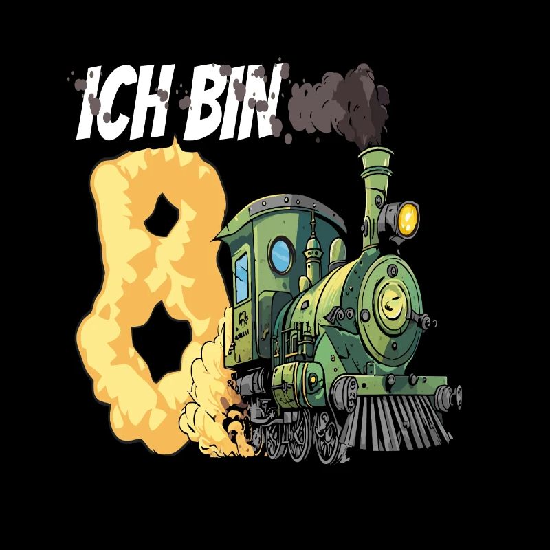 Ich bin 8 - 8. Geburtstag Zug Dampflok