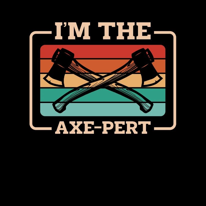 Axe Throwing I'm The Axe-Pert Retro Woodworking