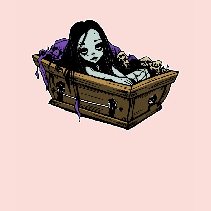 Romantischer Goth in Sarg - Gothic Emo Grufti