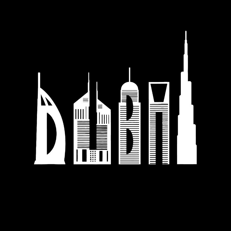 Idée d’horizon de Dubaï souvenir de bâtiments célèbres