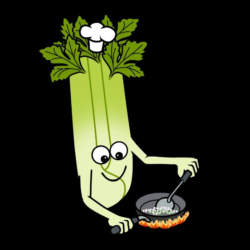 Celery Chef Ironic Cute Leek Vegetables