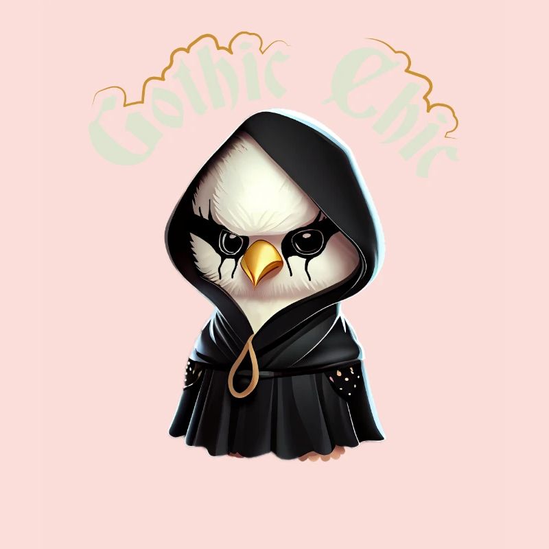 Gothic Chic Emo Chicken, Funny Death Metal Goth