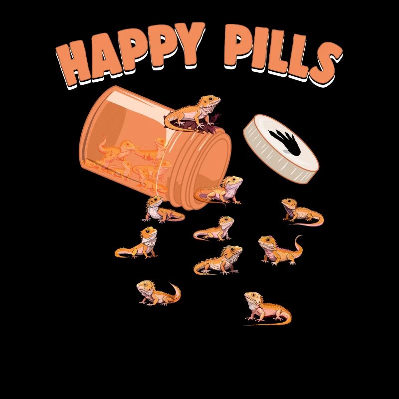 Happy Pills Bartdrache Lustige Eidechse Liebhaber