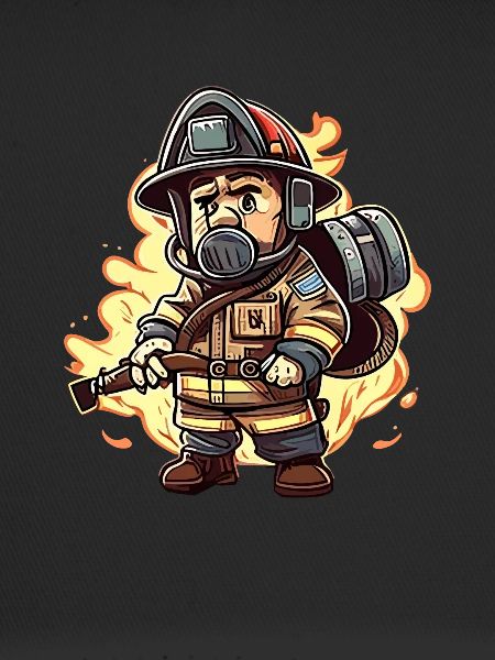 Style Fireman Cartoon