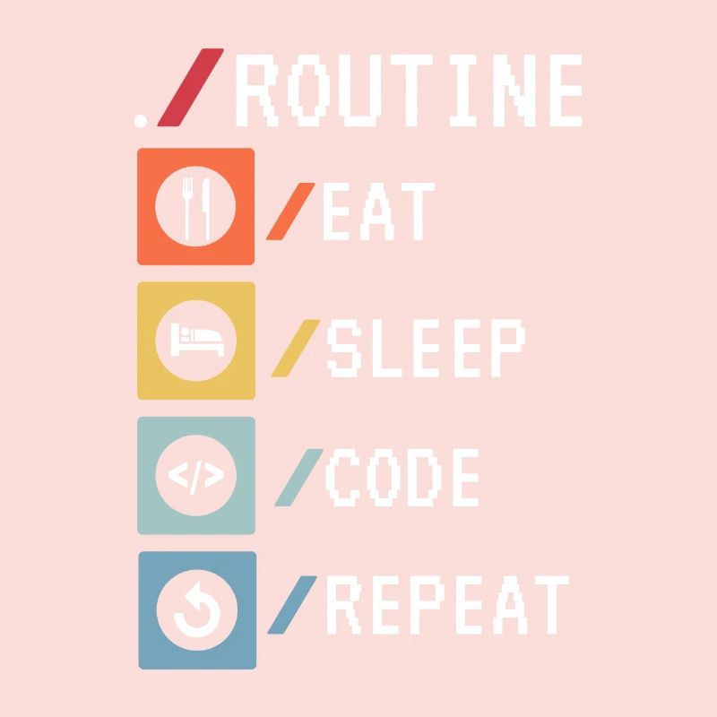 Routine Eat Sleep Code Repeat Developer Coder
