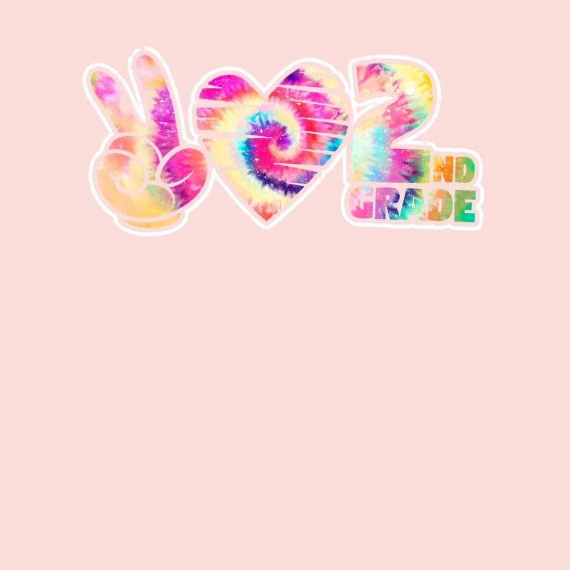 Tie-dye Peace Love Deuxième école mignonne de 2e année