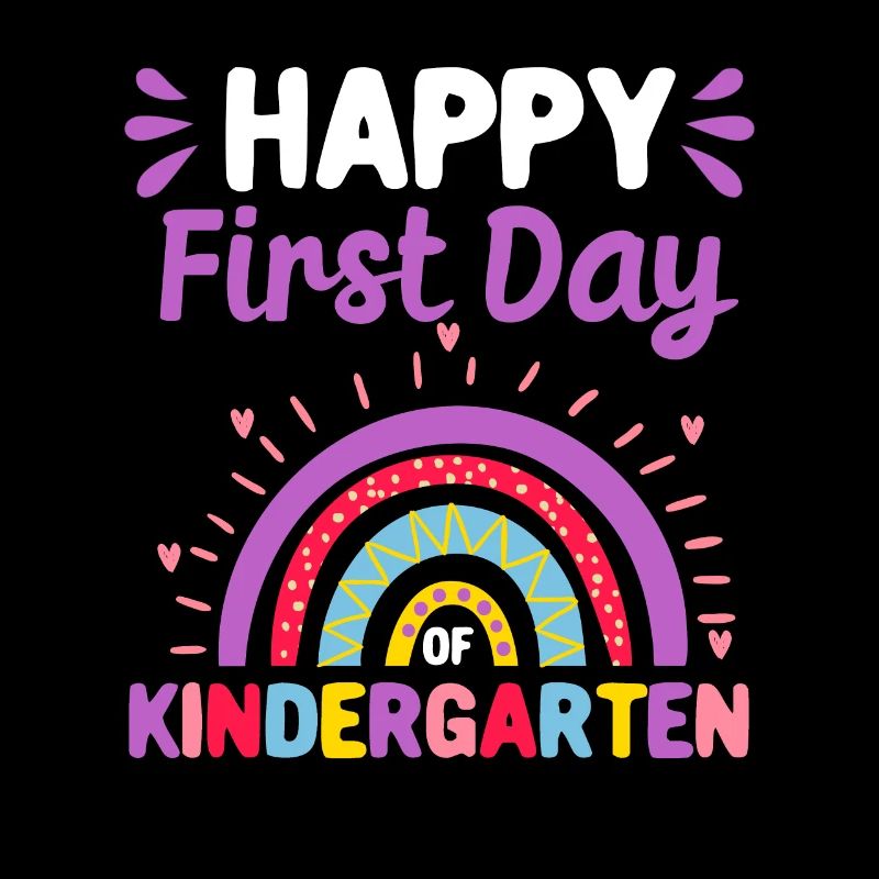 Froher erster Kindergartentag Regenbogen Zurück