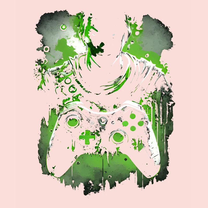 Cool neon green gaming design with controller