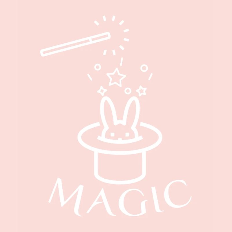 Rabbit In Magic Hat With Magic Wand Magician