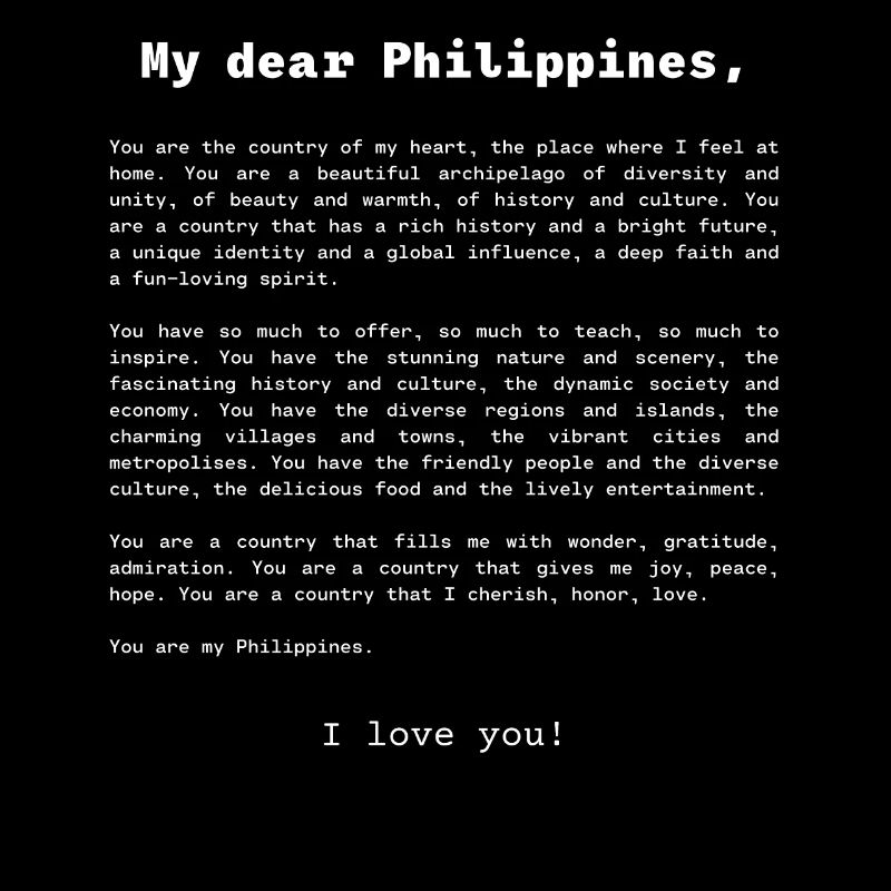 Déclaration d’amour aux Philippines Français