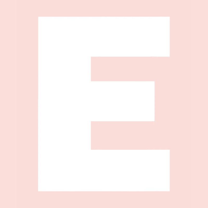 Letter E Capital Alphabet Monogram Initial