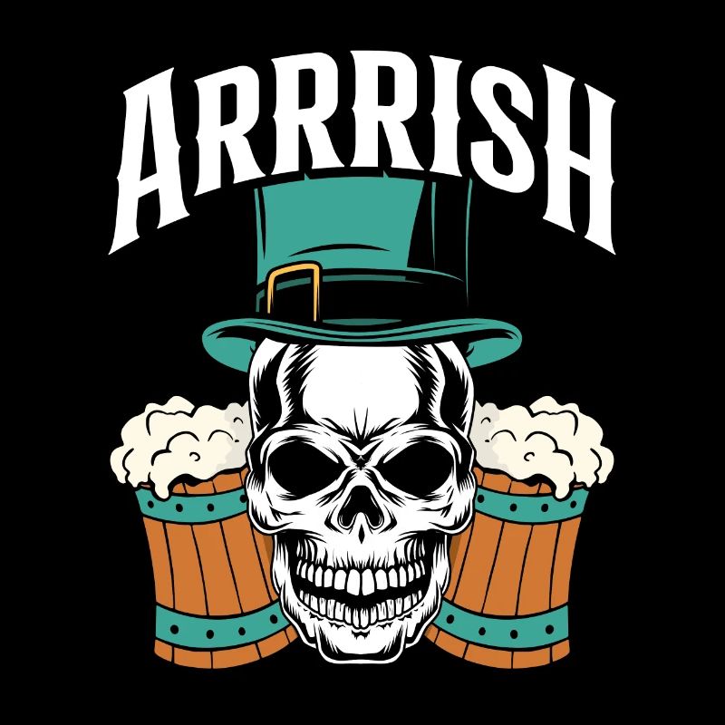 Irish skull with beer