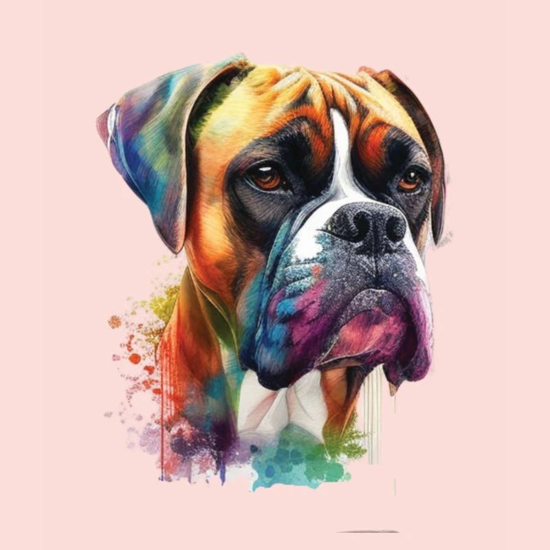 Deutscher Boxer Hund Wasserfarbe Design