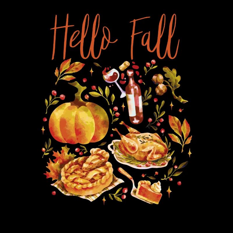 Hello Fall Vibes Thanksgiving Pumpkin Fall