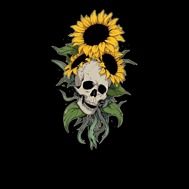 Rad Tech Sonnenblume Cool Floral Skull Gartenarbeit