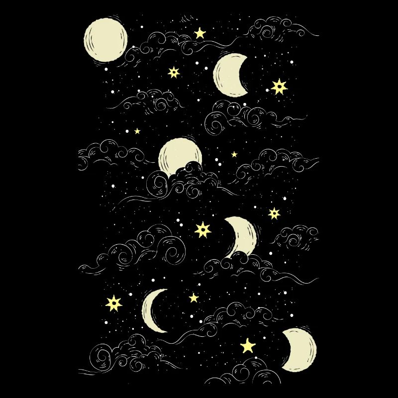 Whimsigoth Celestial Moon Star Pattern
