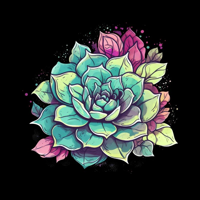 Flower Cactus Desert Succulent Cacti Retro