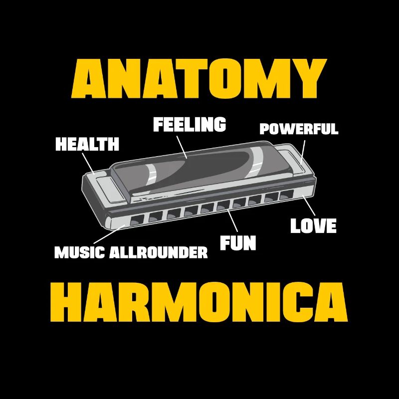 French Harp Player Anatomy Harmonica Harmonicist